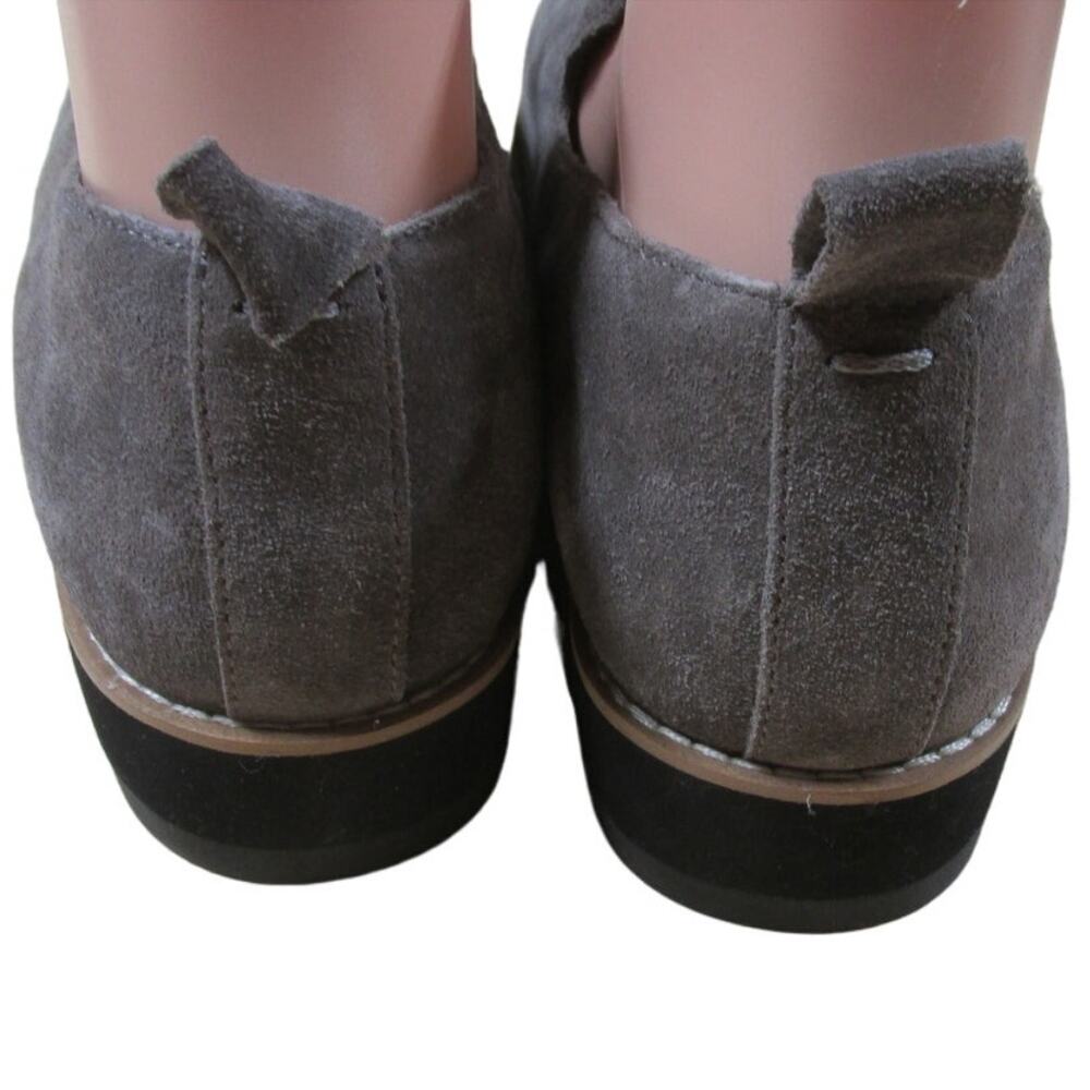 Eileen Fisher Gray Suede Slip On Platform Loafer Size 7 Pull Tab Round Toe NWOB - Picture 6 of 10